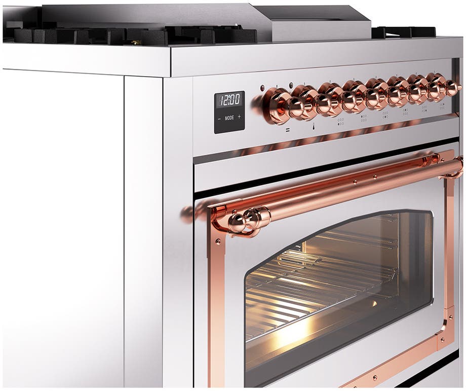 Ilve UN36FNMPSSPLP Stainless Steel With Copper Knobs, Liquid Propane