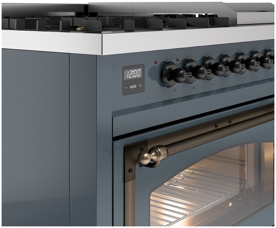 Ilve UN48FNMPBGB Blue Grey With Bronze Knobs, Natural Gas