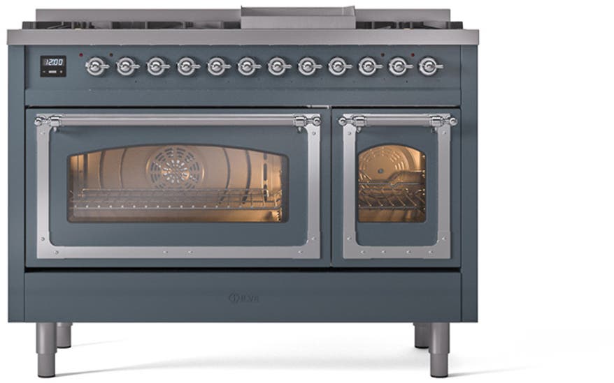 Ilve UN48FNMPBGC Blue Grey With Chrome Knobs, Natural Gas