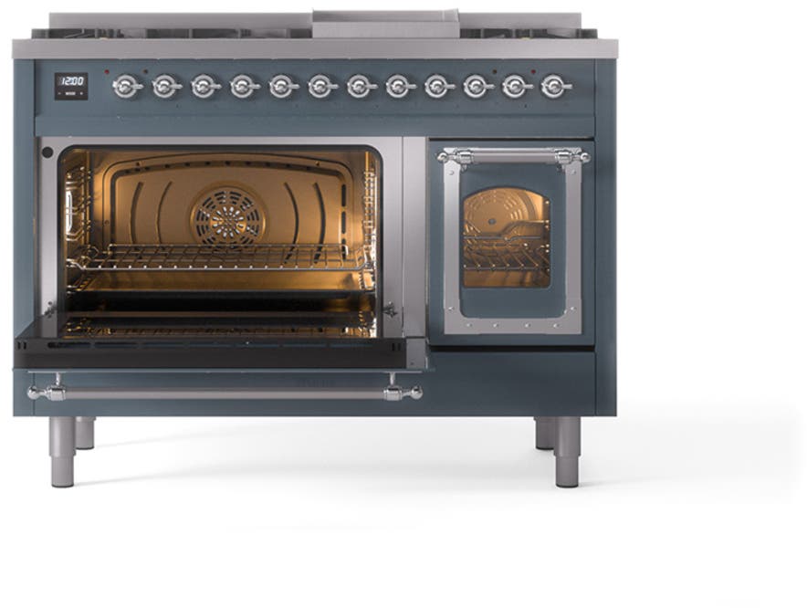 Ilve UN48FNMPBGC Blue Grey With Chrome Knobs, Natural Gas