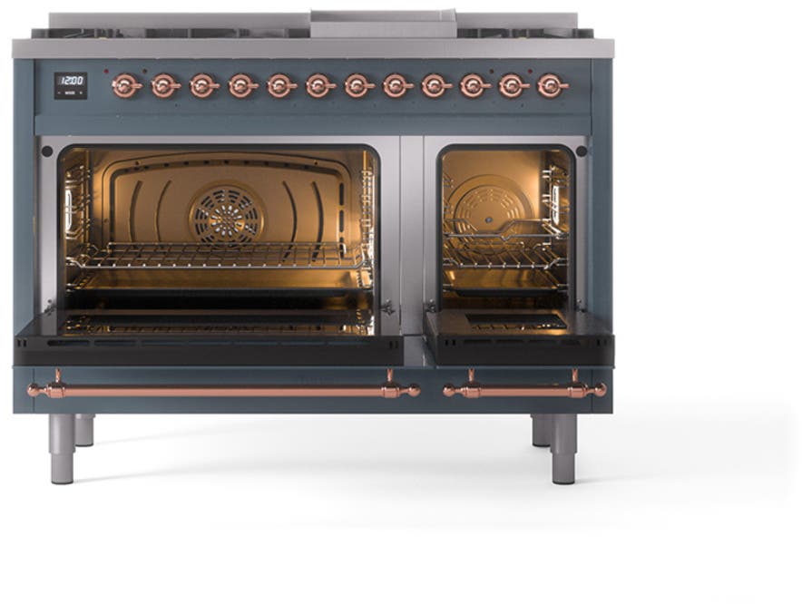 Ilve UN48FNMPBGP Blue Grey With Copper Knobs, Natural Gas