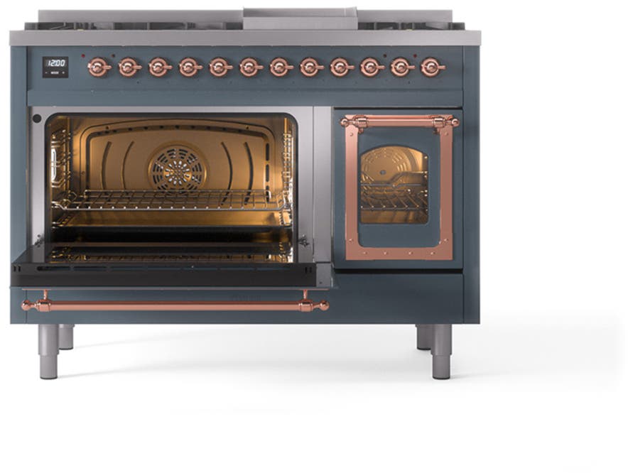 Ilve UN48FNMPBGP Blue Grey With Copper Knobs, Natural Gas