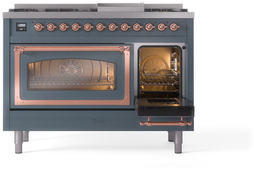 Ilve UN48FNMPBGP Blue Grey With Copper Knobs, Natural Gas