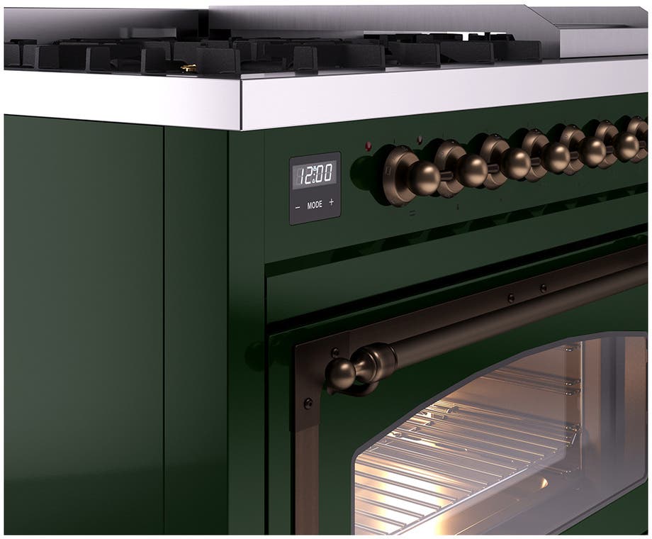 Ilve UN48FNMPEGBLP Emerald Green With Bronze Knobs, Liquid Propane