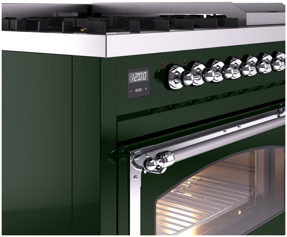 Ilve UN48FNMPEGC Emerald Green With Chrome Knobs, Natural Gas