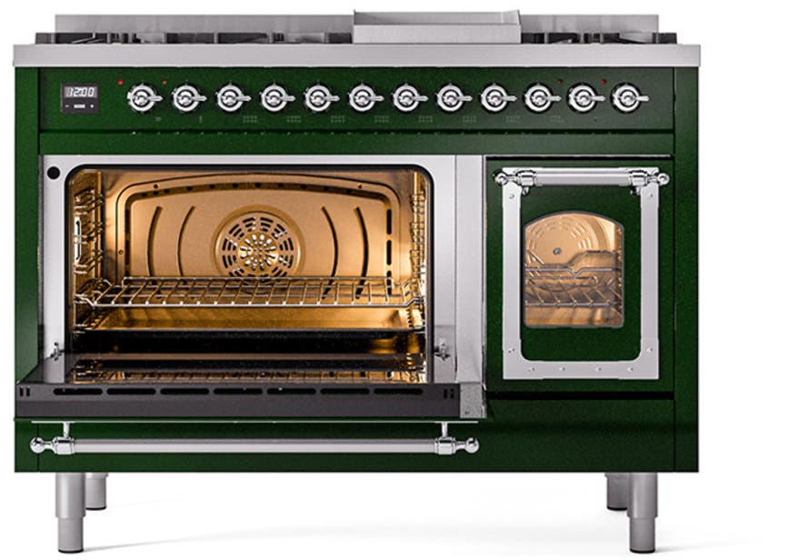 Ilve UN48FNMPEGCLP Emerald Green With Chrome Knobs, Liquid Propane