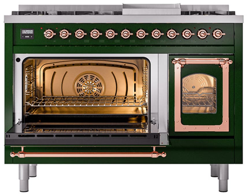 Ilve UN48FNMPEGPLP Emerald Green With Copper Knobs, Liquid Propane