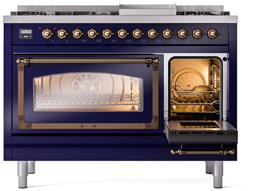 Ilve UN48FNMPMBB Midnight Blue With Bronze Knobs, Natural Gas