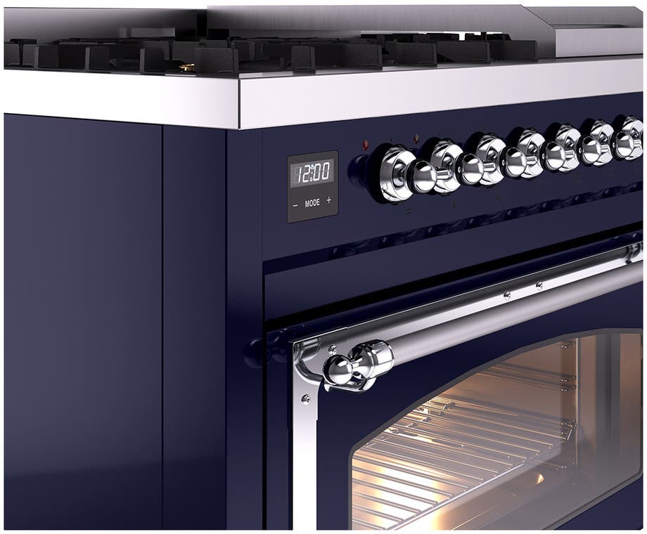Ilve UN48FNMPMBCLP Midnight Blue With Chrome Knobs, Liquid Propane