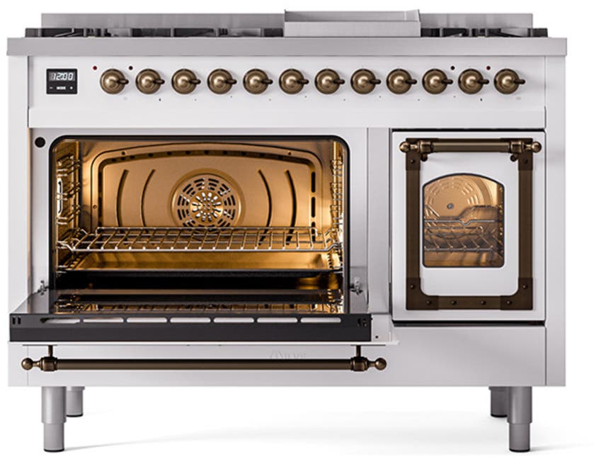 Ilve UN48FNMPRABLP Ral Custom Color With Bronze Knobs, Liquid Propane