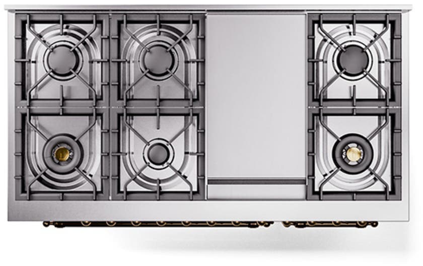 Ilve UN48FQNMPAWBLP Antique White With Bronze Knobs, Liquid Propane