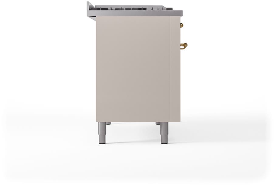 Ilve UN48FQNMPAWGLP Antique White With Brass Knobs, Liquid Propane