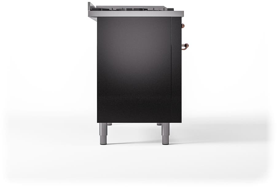 Ilve UN48FQNMPBKPLP Glossy Black With Copper Knobs, Liquid Propane