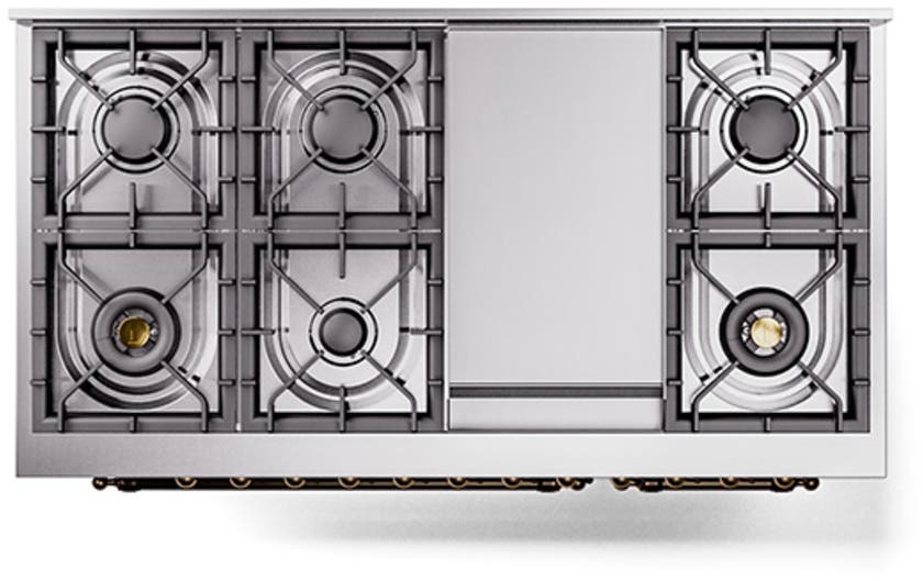 Ilve UN48FQNMPBUBLP Burgundy With Bronze Knobs, Liquid Propane