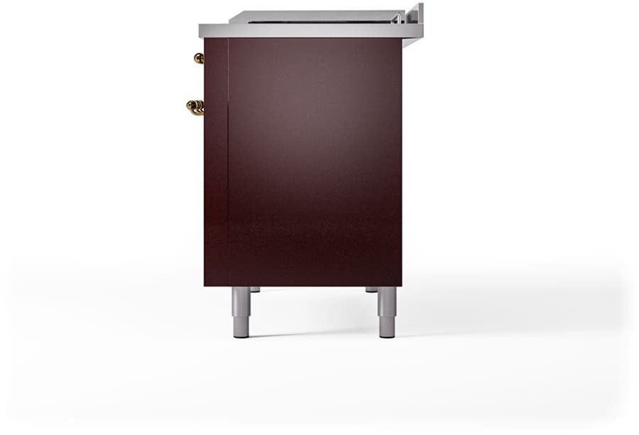 Ilve UN48FQNMPBUGLP Burgundy With Brass Knobs, Liquid Propane