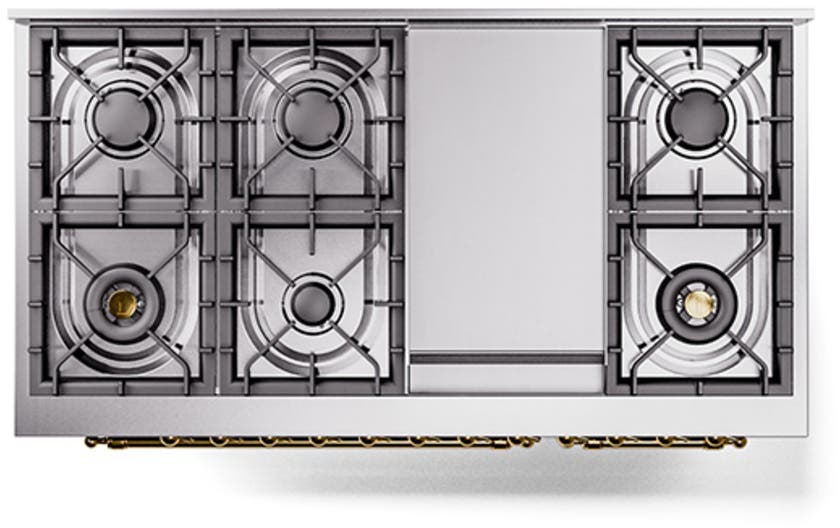Ilve UN48FQNMPEGG Emerald Green With Brass Knobs, Natural Gas