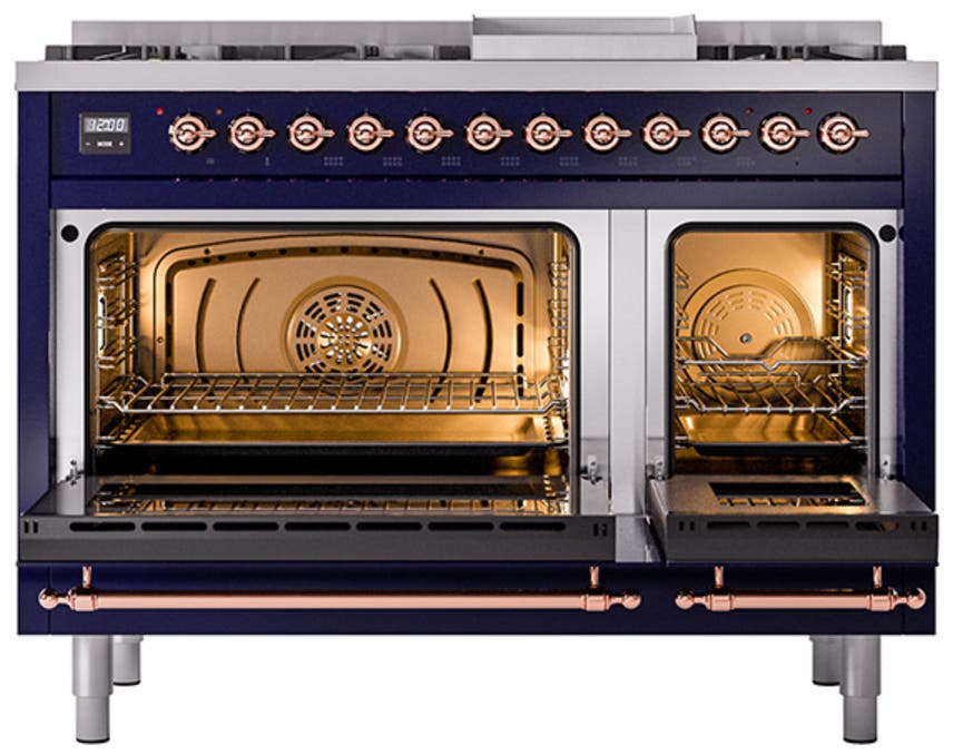 Ilve UN48FQNMPMBP Midnight Blue With Copper Knobs, Natural Gas