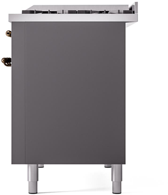 Ilve UN48FQNMPMGBLP Graphite Matte With Bronze Knobs, Liquid Propane