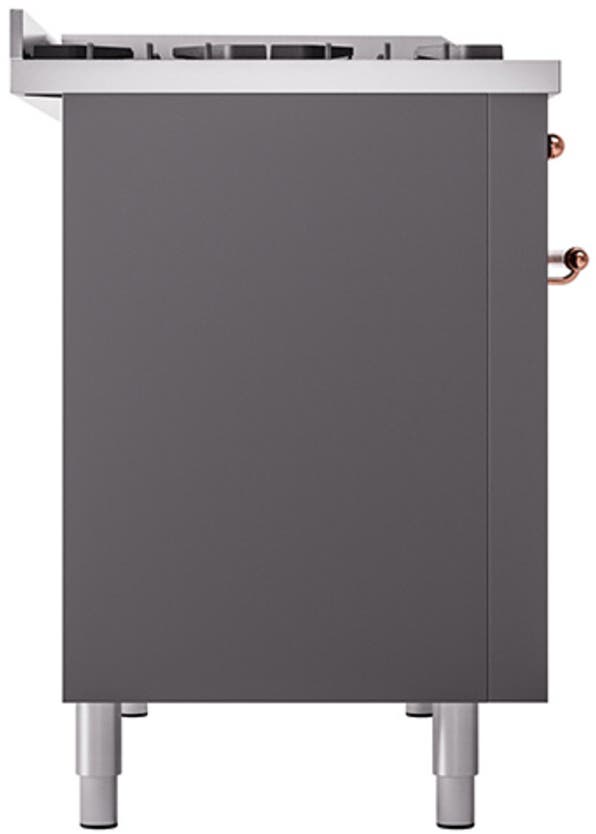 Ilve UN48FQNMPMGPLP Graphite Matte With Copper Knobs, Liquid Propane