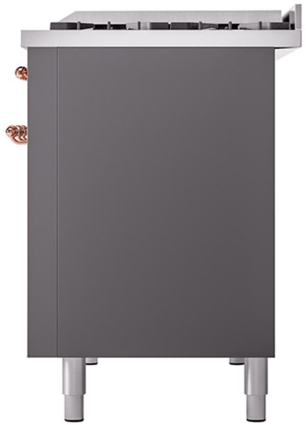 Ilve UN48FQNMPMGPLP Graphite Matte With Copper Knobs, Liquid Propane