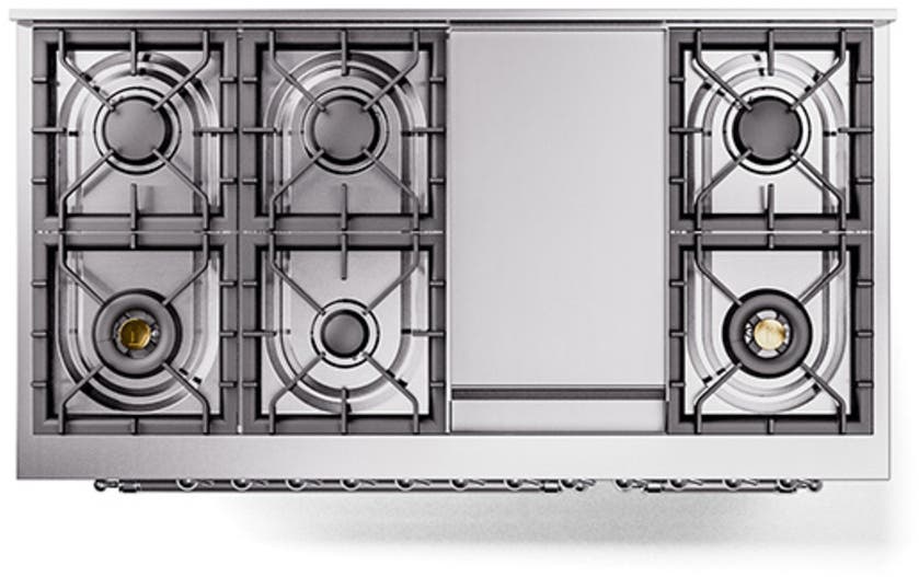 Ilve UN48FQNMPSSC Stainless Steel With Chrome Knobs, Natural Gas