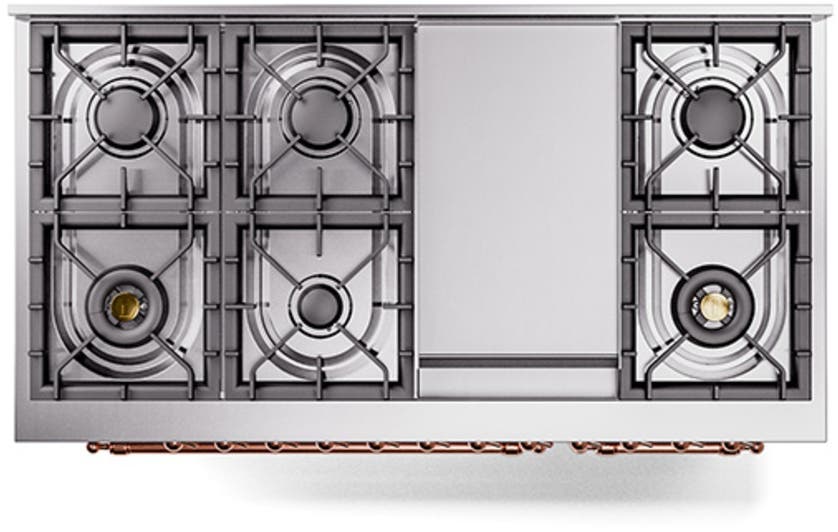 Ilve UN48FQNMPSSPLP Stainless Steel With Copper Knobs, Liquid Propane