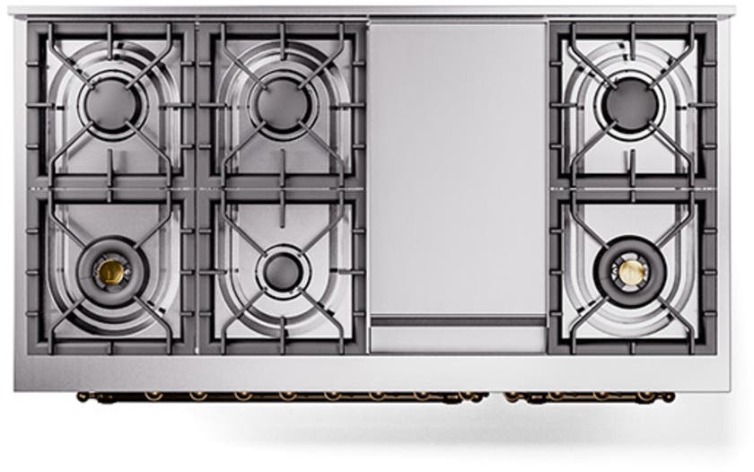 Ilve UN48FQNMPWHB White With Bronze Knobs, Natural Gas