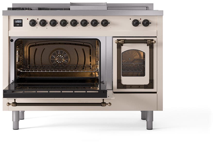 Ilve UN48FSNMPAWB Antique White With Bronze Knobs, Natural Gas