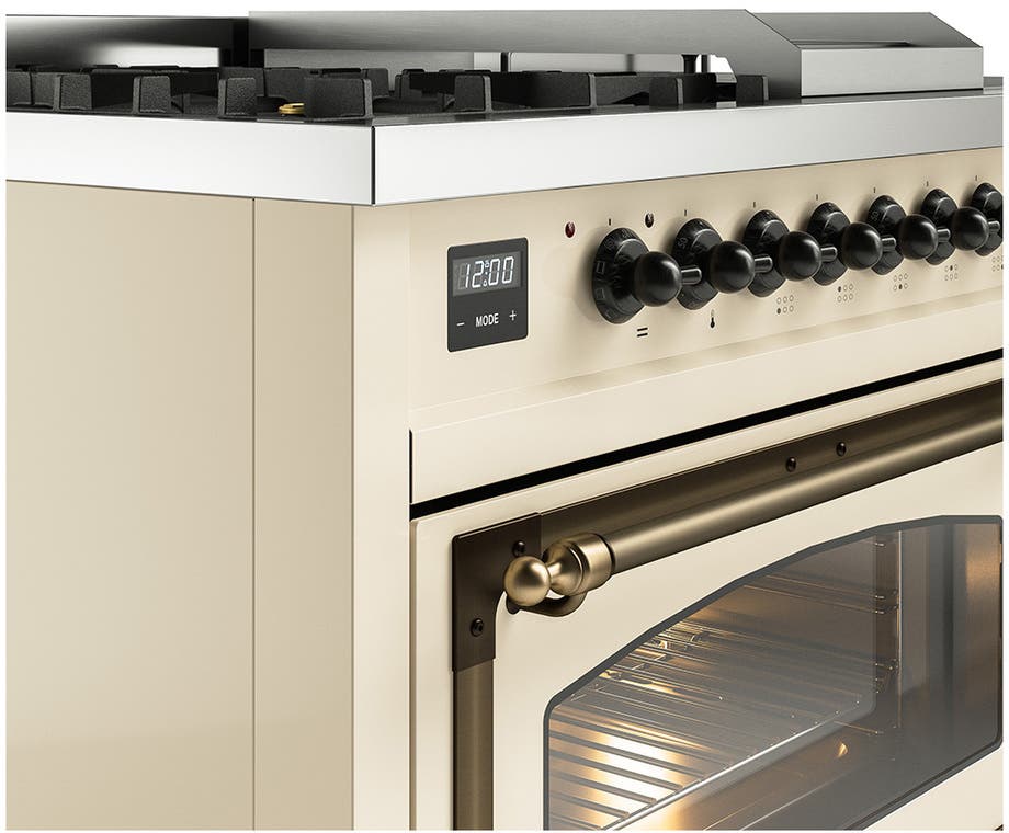 Ilve UN48FSNMPAWB Antique White With Bronze Knobs, Natural Gas