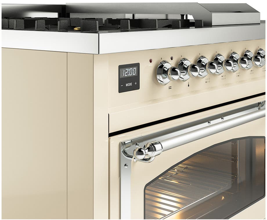 Ilve UN48FSNMPAWCLP Antique White With Chrome Knobs, Liquid Propane