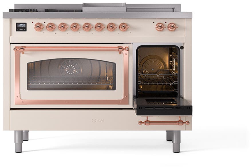 Ilve UN48FSNMPAWP Antique White With Copper Knobs, Natural Gas