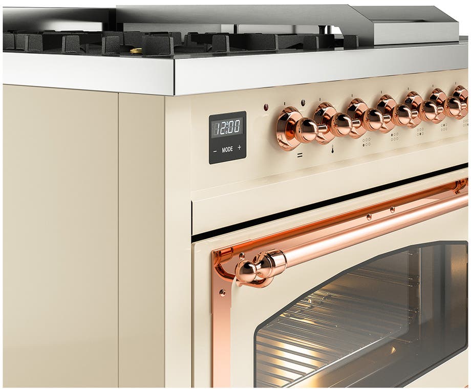 Ilve UN48FSNMPAWP Antique White With Copper Knobs, Natural Gas