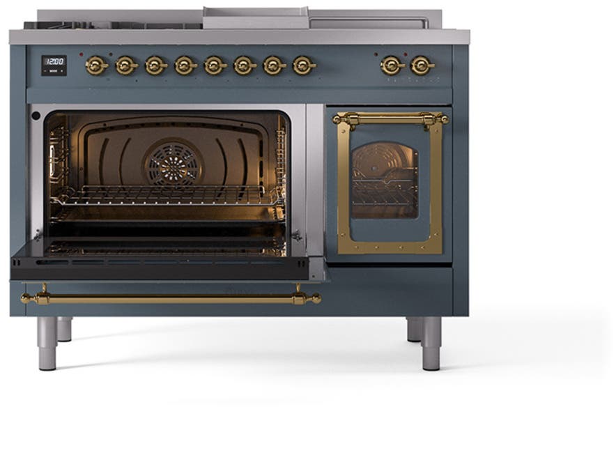 Ilve UN48FSNMPBGG Blue Grey With Brass Knobs, Natural Gas
