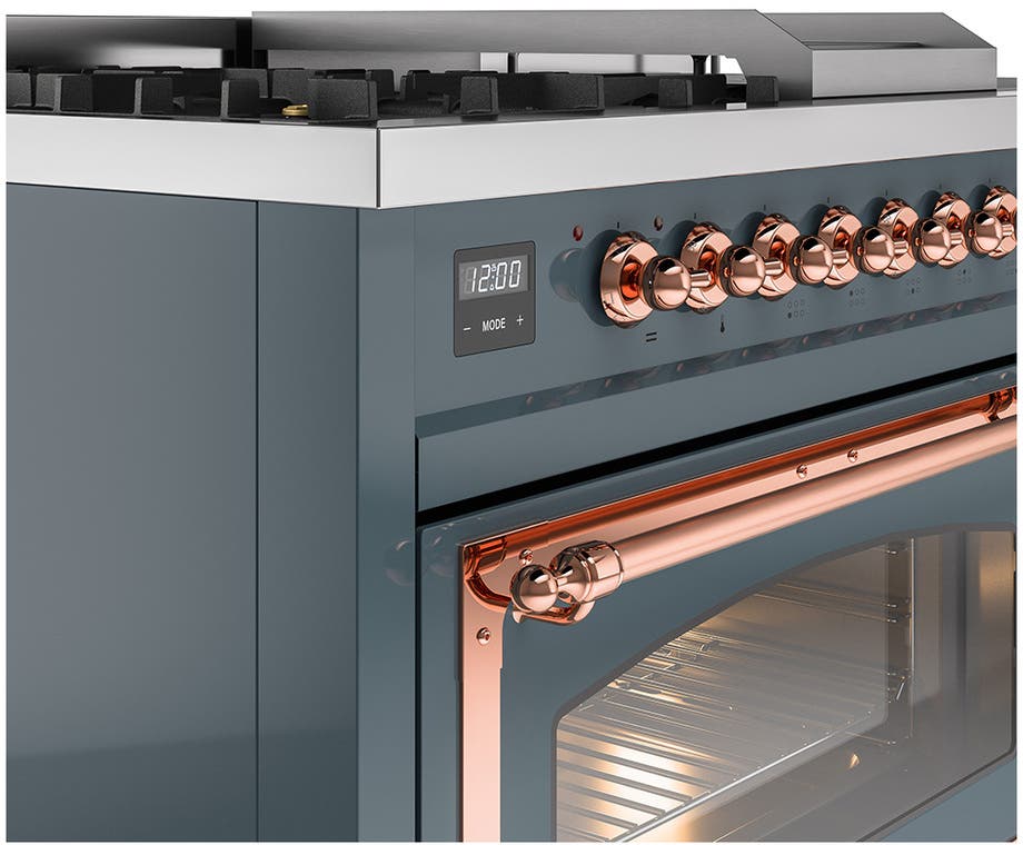 Ilve UN48FSNMPBGP Blue Grey With Copper Knobs, Natural Gas