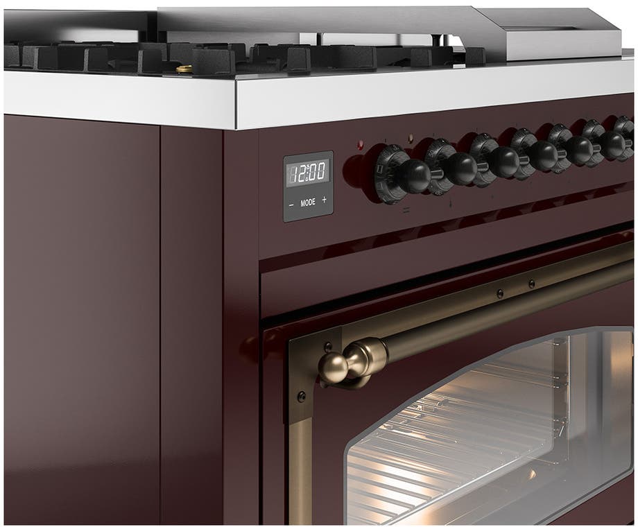Ilve UN48FSNMPBUB Burgundy With Bronze Knobs, Natural Gas