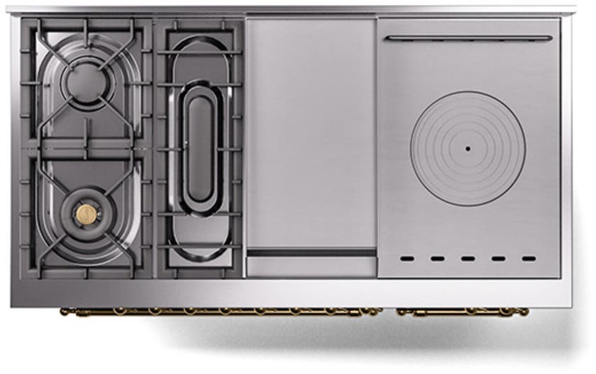 Ilve UN48FSNMPBUG Burgundy With Brass Knobs, Natural Gas