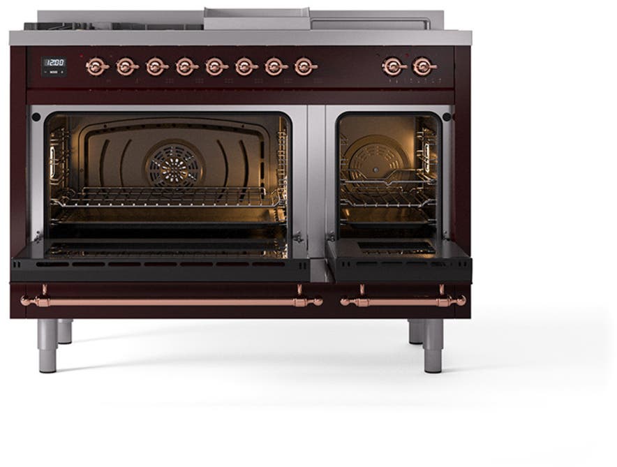 Ilve UN48FSNMPBUPLP Burgundy With Copper Knobs, Liquid Propane