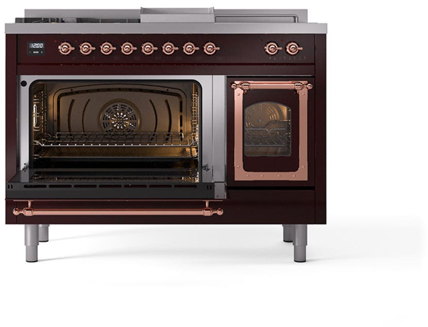 Ilve UN48FSNMPBUPLP Burgundy With Copper Knobs, Liquid Propane