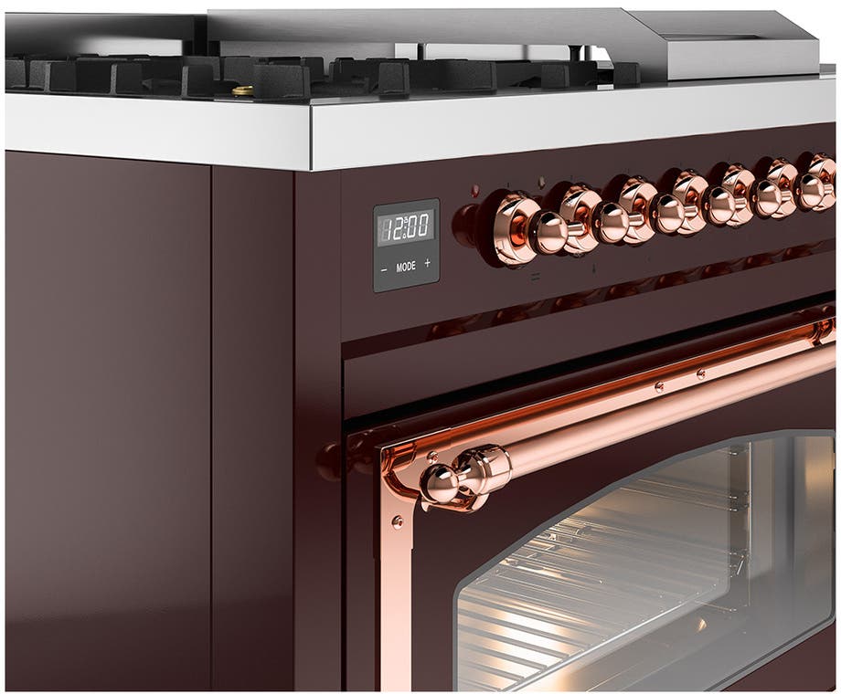 Ilve UN48FSNMPBUPLP Burgundy With Copper Knobs, Liquid Propane