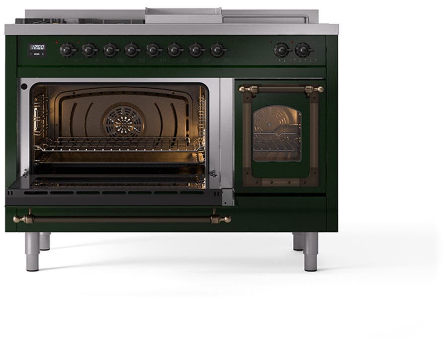 Ilve UN48FSNMPEGBLP Emerald Green With Bronze Knobs, Liquid Propane