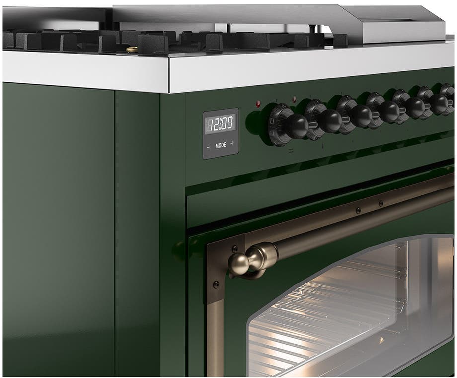 Ilve UN48FSNMPEGBLP Emerald Green With Bronze Knobs, Liquid Propane