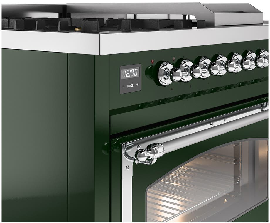 Ilve UN48FSNMPEGCLP Emerald Green With Chrome Knobs, Liquid Propane