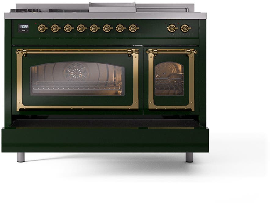 Ilve UN48FSNMPEGG Emerald Green With Brass Knobs, Natural Gas