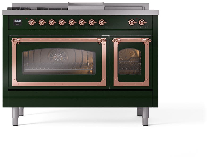 Ilve UN48FSNMPEGP Emerald Green With Copper Knobs, Natural Gas