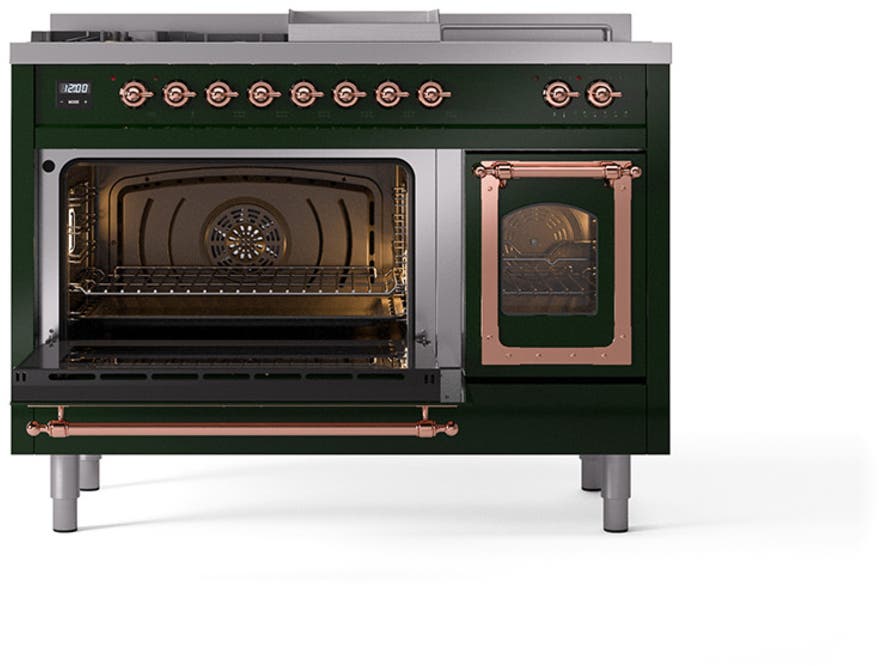 Ilve UN48FSNMPEGP Emerald Green With Copper Knobs, Natural Gas