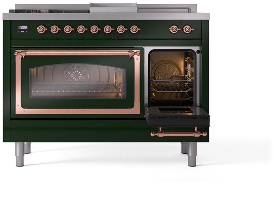 Ilve UN48FSNMPEGP Emerald Green With Copper Knobs, Natural Gas