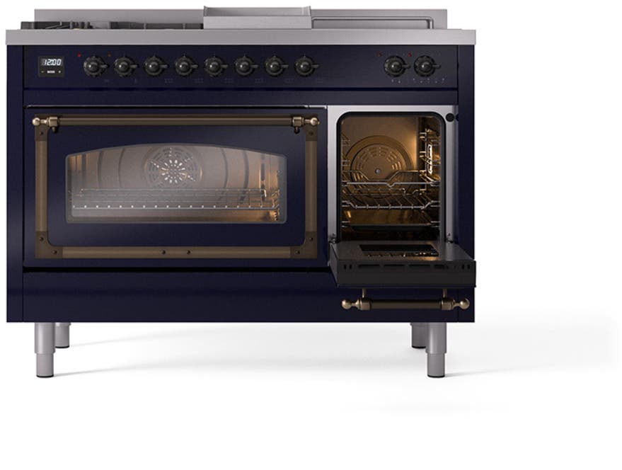 Ilve UN48FSNMPMBB Midnight Blue With Bronze Knobs, Natural Gas