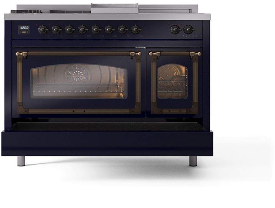 Ilve UN48FSNMPMBB Midnight Blue With Bronze Knobs, Natural Gas
