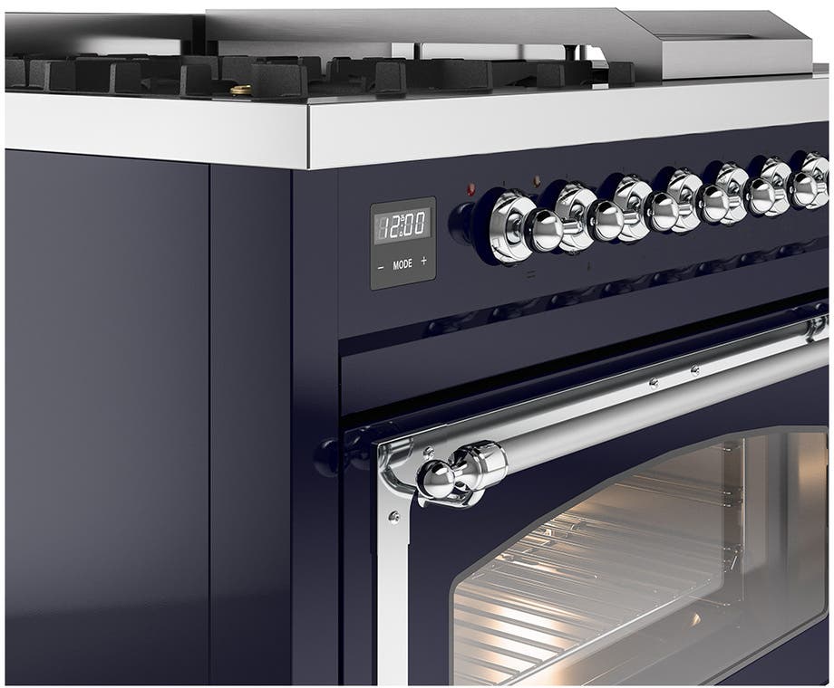 Ilve UN48FSNMPMBC Midnight Blue With Chrome Knobs, Natural Gas