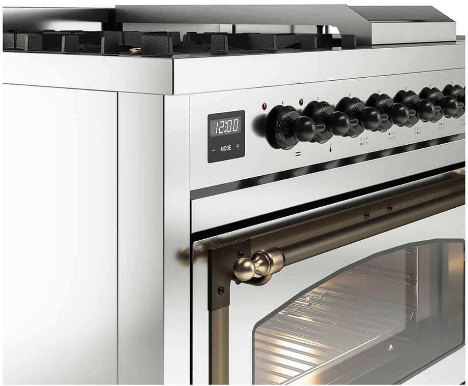 Ilve UN48FSNMPSSB Stainless Steel With Bronze Knobs, Natural Gas
